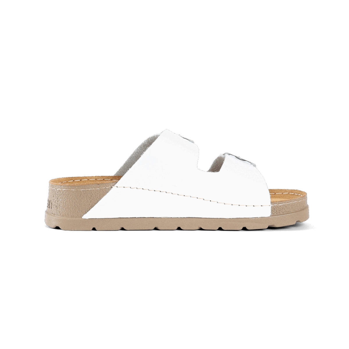 NALLAN Rubik White women's two-strap slides – view 7