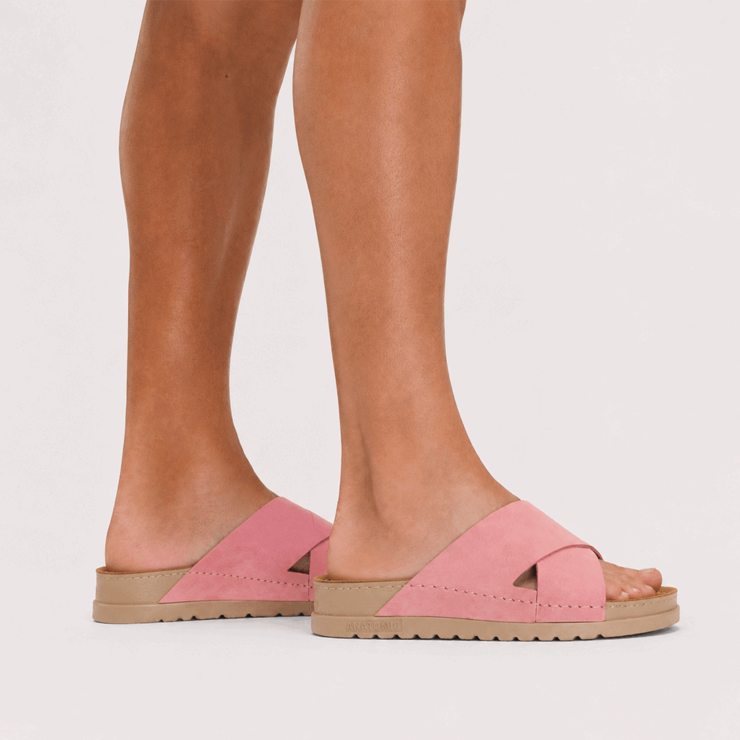 NALLAN Zoe Pink women's leather slides – view 2