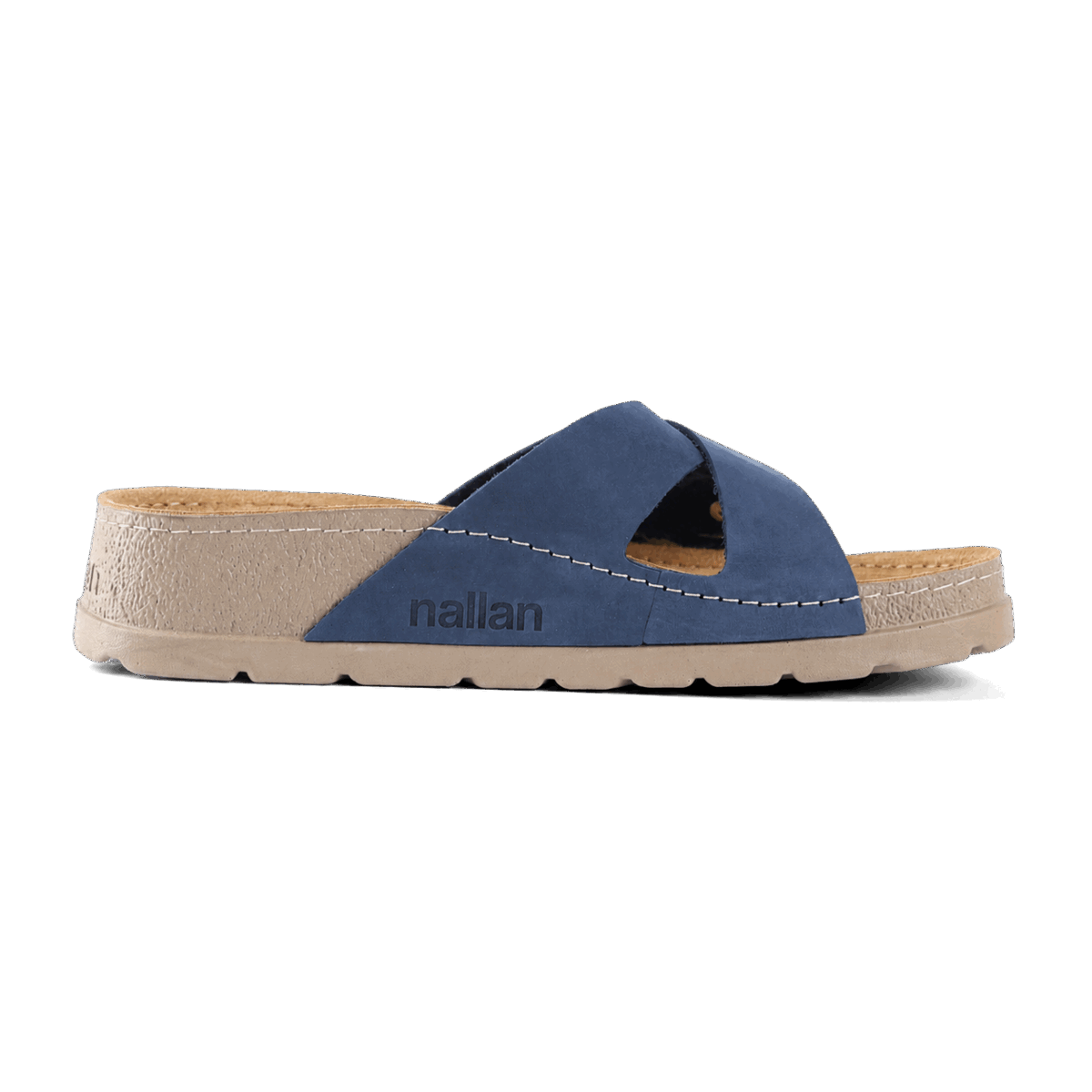 NALLAN Serena Navy women's leather slides – view 7