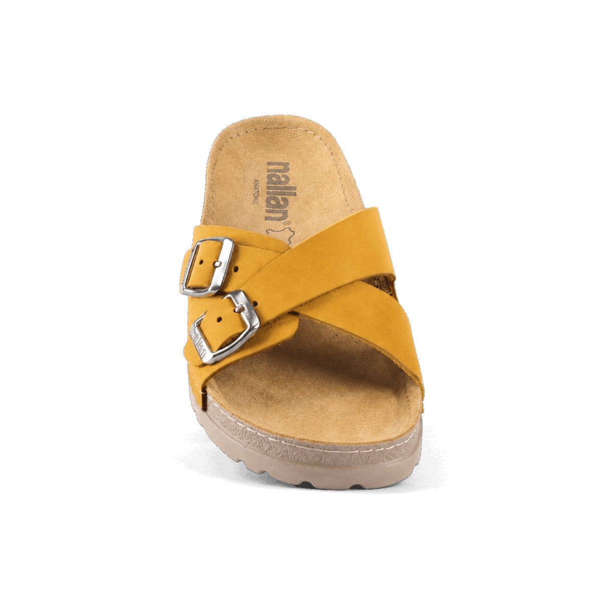 NALLAN Serena Camel women's leather slides – view 8