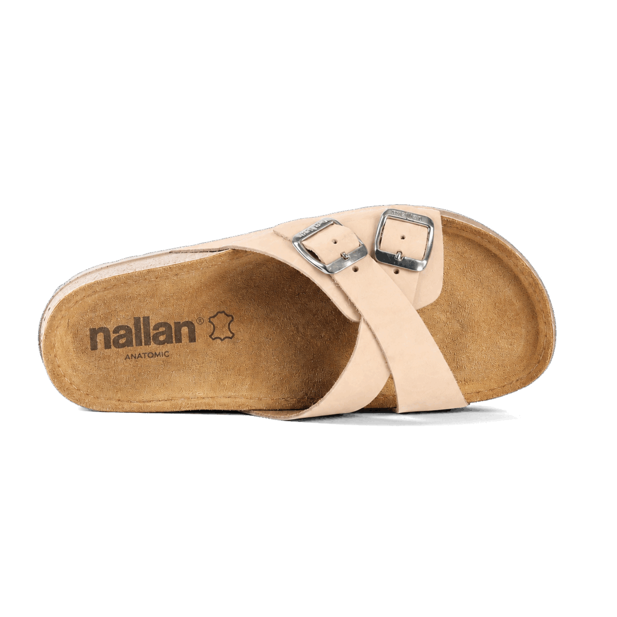 NALLAN Serena Beige women's leather slides – view 4